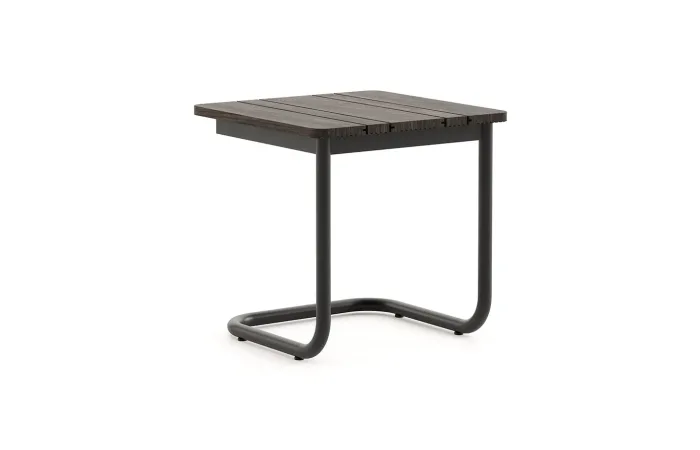 Copacabana side table with Black Texturized Steel & Bamboo Wood Structure