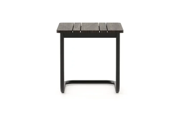 Copacabana side table with Black Texturized Steel & Bamboo Wood