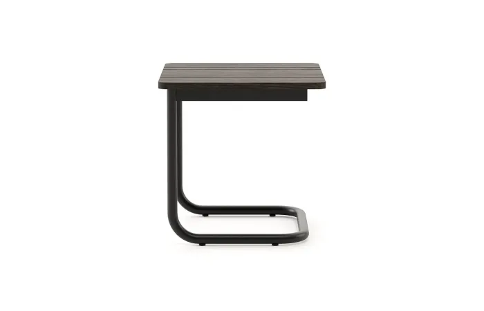 Copacabana side table with Black Texturized Steel & Bamboo Wood 1