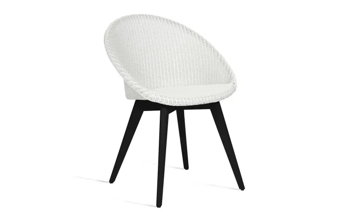 Joe dining chair black wood base white