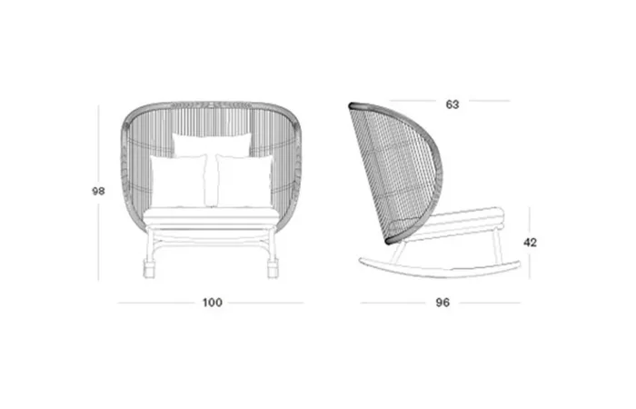 Kodo rocking chair drawing