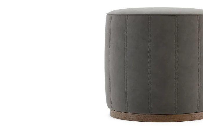 low pouf tarn 11 fabric with walnut stained ash base 1