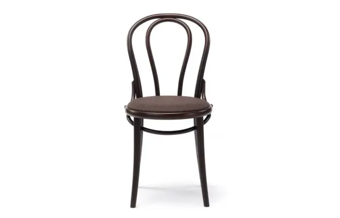 18 Dining Chair bent wood Upholstered seat 01