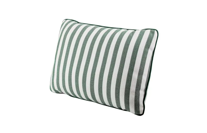 Acrylic Thin Stripes Classic Green White Piping Green CUSHION